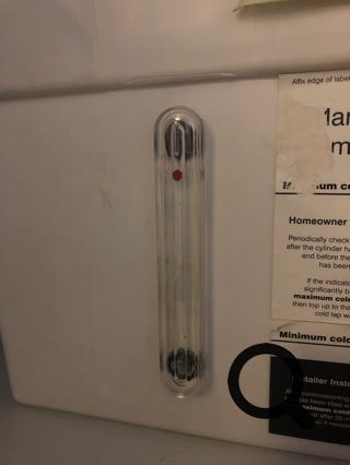 Pulsacoil header tank water level gauge